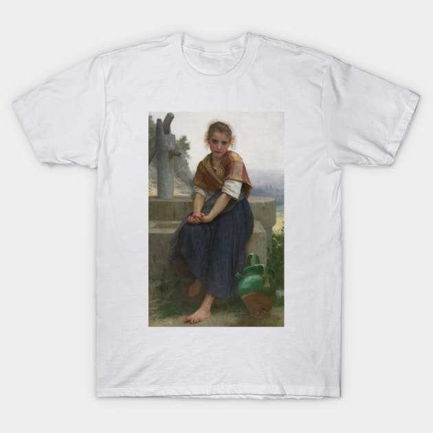 The Broken Pitcher by William-Adolphe Bouguereau T-Shirt by Classic Art Stall